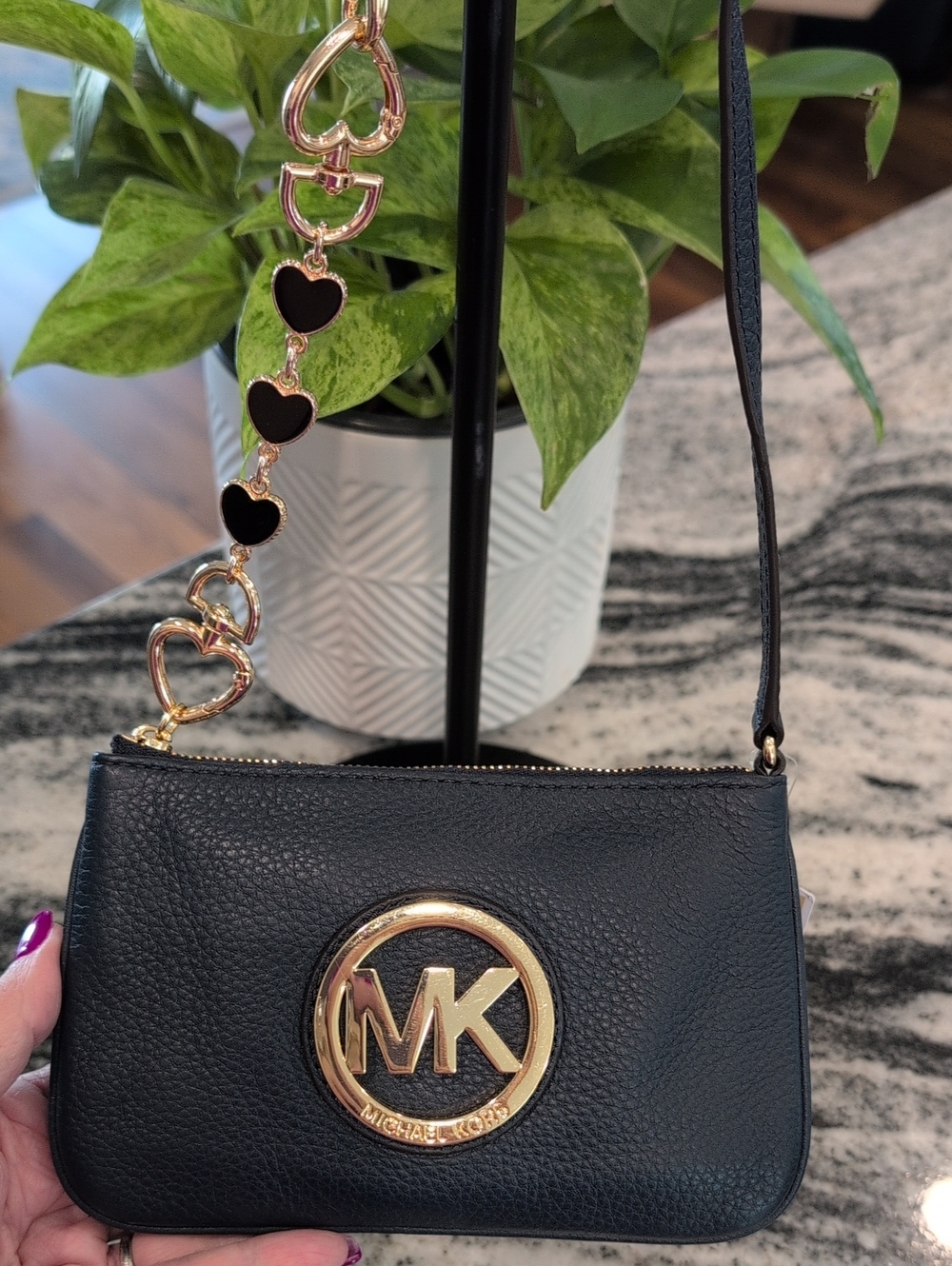 Michael Kors Fulton Pebbled Leather Wristlet